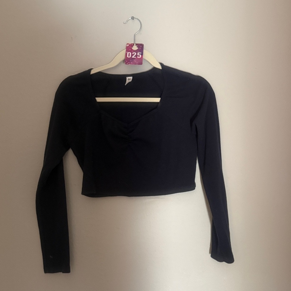 BP Black Long Sleeve Crop Top